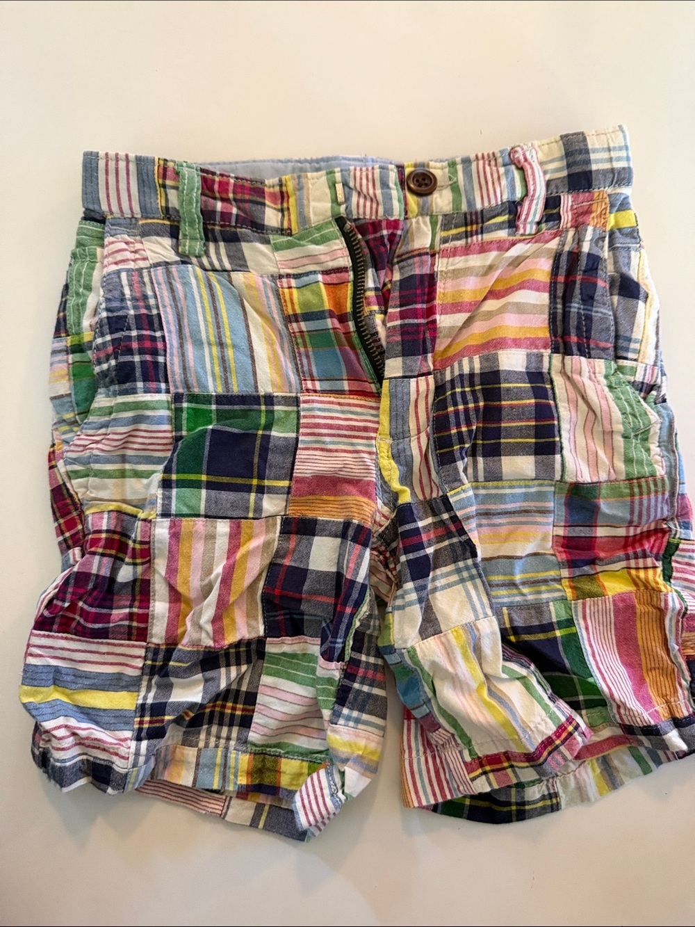 GAP Kids Multicolor Plaid Patchwork Shorts